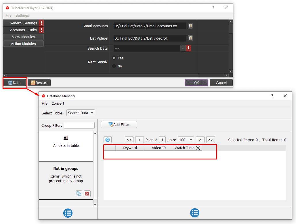 import data - increase youtube music plays