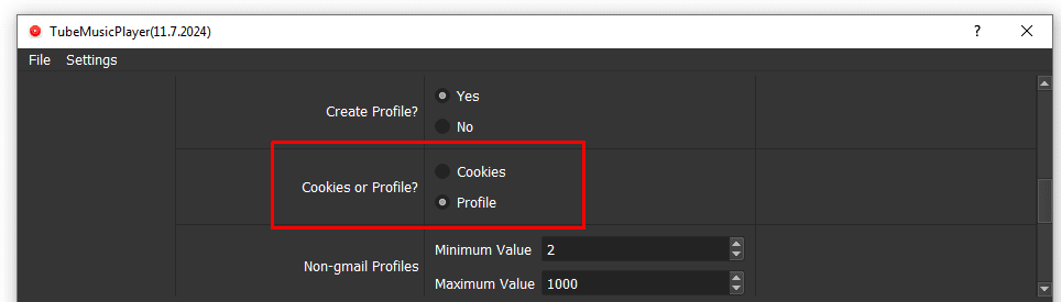 profiles - youtube music auto tool