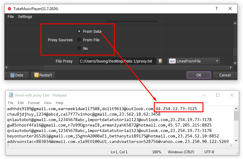 proxy from data - youtube music auto tool