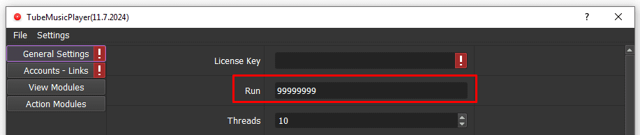 run - default - increase youtube music plays