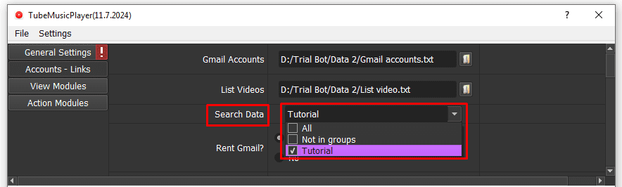 search data - tăng lượt nghe youtube music