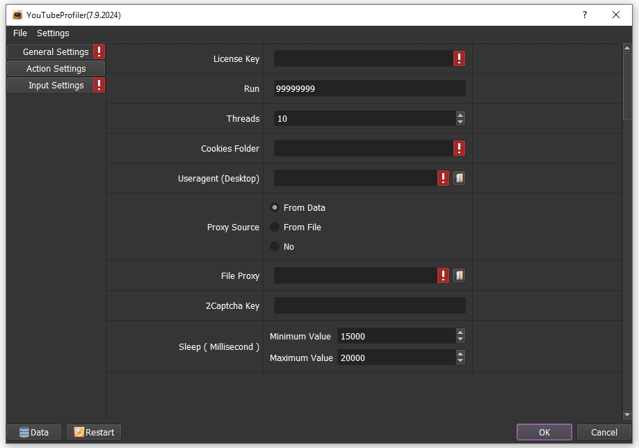 interface - manage multiple youtube channels