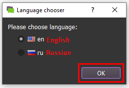 choose language - Pinterest account creator