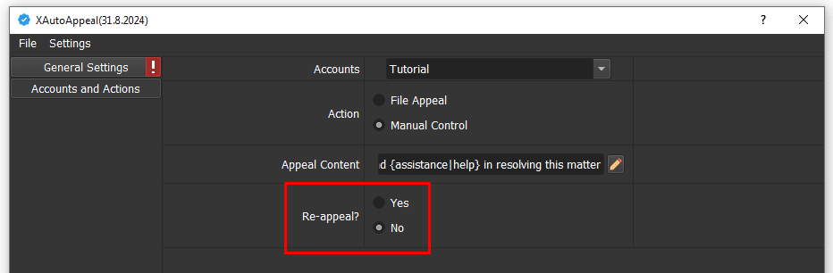 re-appeal - no - appeal suspended X