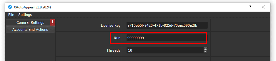 run - default - X auto tool