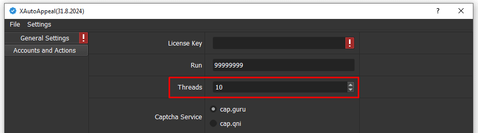 threads - X auto tool