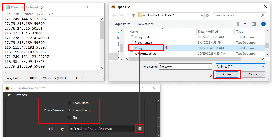 proxy - from file  - phần mềm YouTube