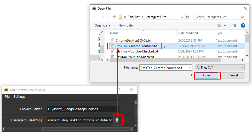 useragent  - phần mềm YouTube