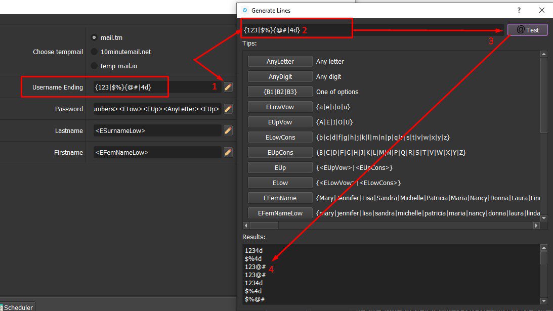 Cài đặt username ending - Tool tạo tài khoản X