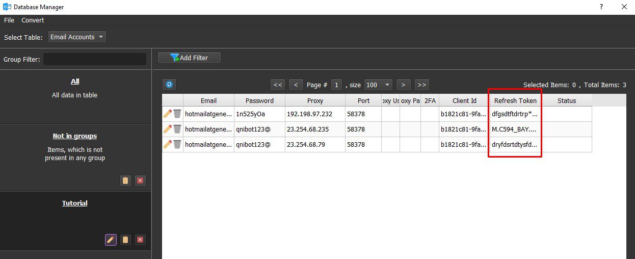 Kết quả tool tạo refresh token