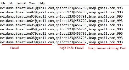 Nhập Email vào tool tự động Medium