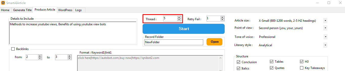threads - retry  - AI writer