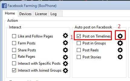 Post on Timeline - Phần mềm Facebook phone farm