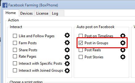 Post in Groups - Phần mềm Facebook phone farm