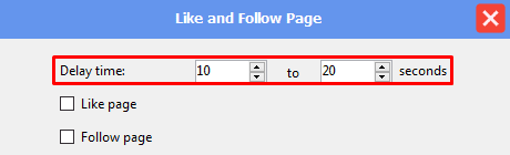 delay time - like and follow page - facebook phone farm