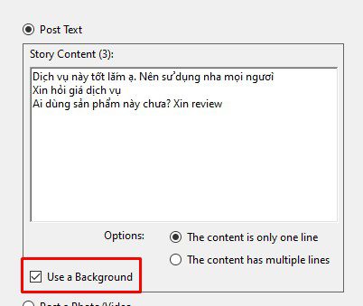 Dùng phông nền - Phần mềm Facebook phone farm