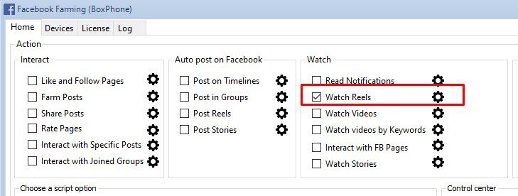 Chức năng xem video reels Facebook - Phần mềm Facebook phone farm