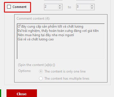 Không bình luận trong page - Phần mềm Facebook phone farm