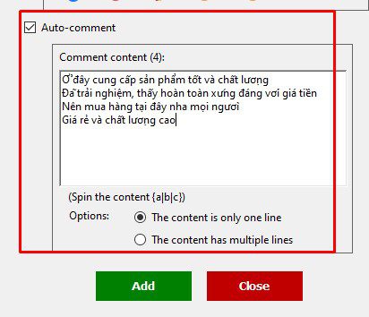 Bình luận vào stories - Phần mềm Facebook phone farm