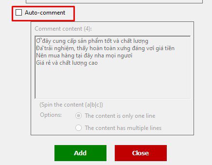 Không bình luận vào stories - Phần mềm Facebook phone farm