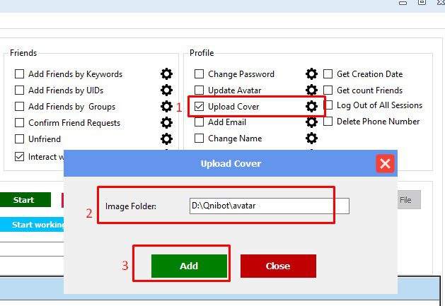 Cập nhật ảnh bìa - Phần mềm Facebook phone farm