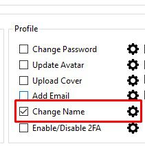 Change name - Phần mềm Facebook phone farm