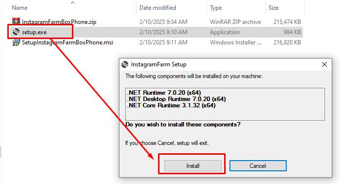 Cài đặt các biến môi trường - Phần mềm Instagram phone farm