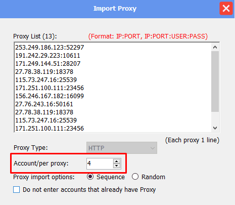 account per proxy - facebook phone farm 