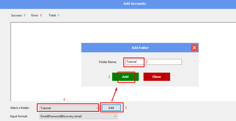 add account folder - YouTube phone farm 