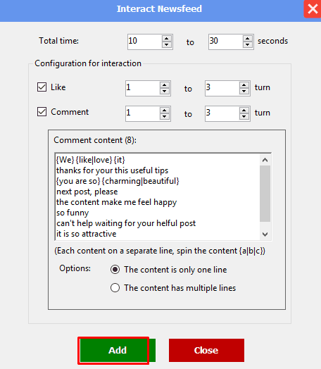 add - interact newsfeed - Instagram phone farm