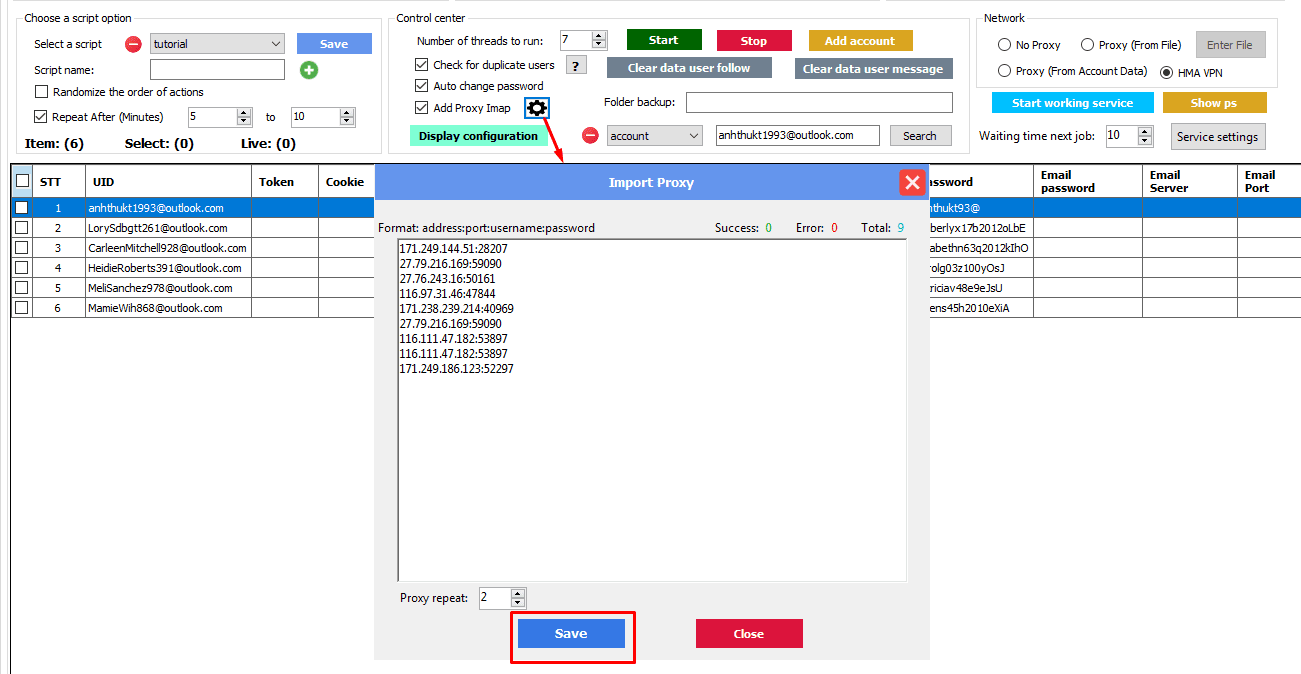 save proxy imap - Instagram phone farm