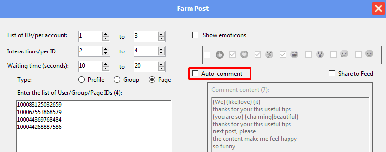 auto comment - no  - facebook phone farm