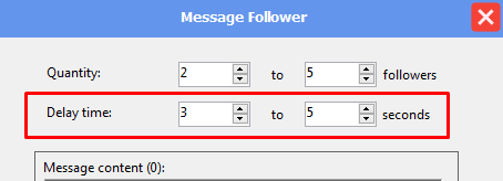 delay time - message followers - Instagram phone farm