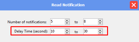 delay time - read notification- phone farm bot - facebook bot