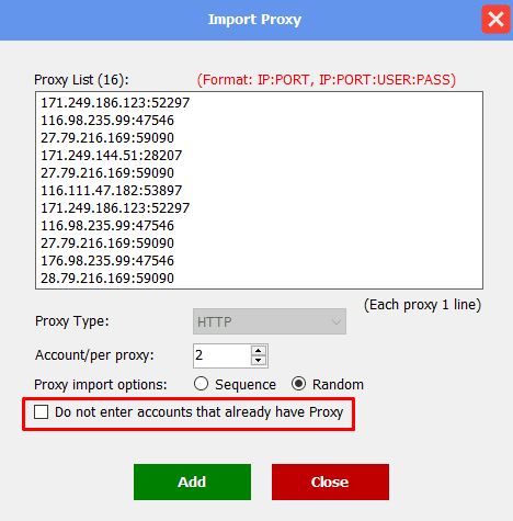 enter accounts have proxy  - Instagram phone farm