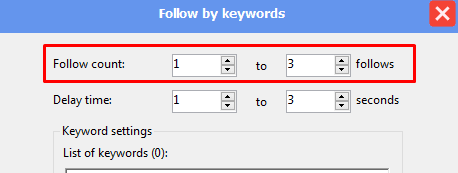 follow count - follow by keywords - Instagram phone farm