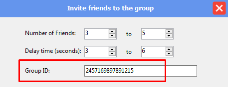 group ID - invite friends to join group - phone farm bot - facebook bot