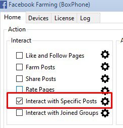 Chức năng Interact with Specific Post - Phần mềm Facebook phone farm