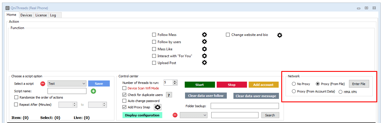 network - threads auto tool