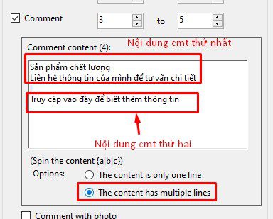 Nội dung bình luận - Phần mềm Facebook phone farm