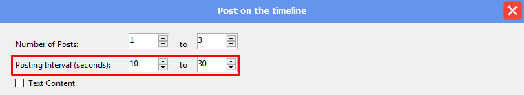 posting interval - post on timeline - phone farm bot - facebook bot