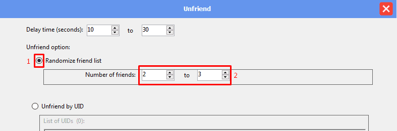 random - unfriend - facebook bot
