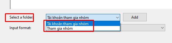 Chọn nhóm tài khoản chạy trong tool Facebook phone farm
