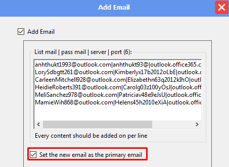 set the new mail as the primary email - facebook phone farm