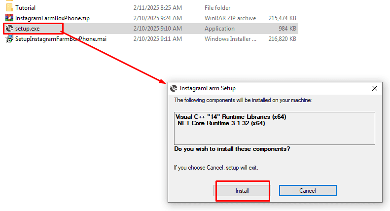 setup.exe - Instagram phone farm