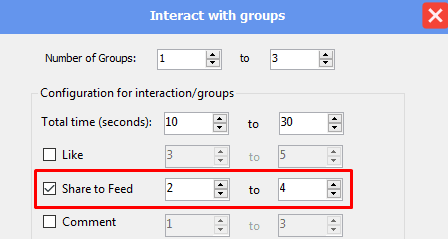share to  feed - interact with groups - phone farm bot - facebook bot