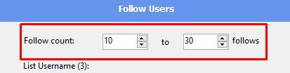 Nhập số lượng follow trong tool Instagram phone farm