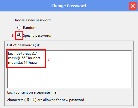 specify password - change password - facebook phone farm