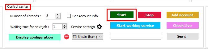 Chạy chức năng Like and Follow Page trong phần mềm Facebook phone farm