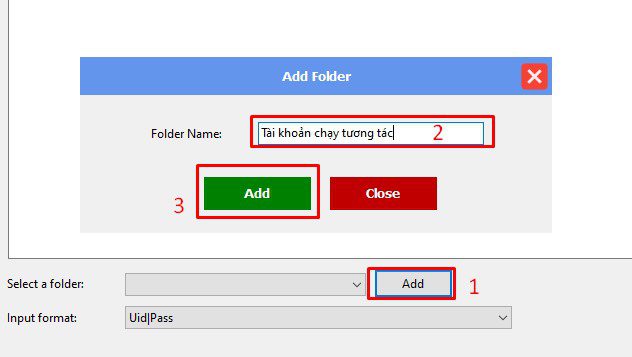 Thêm tài khoản Instagram vào phần mềm Instagram phone farm